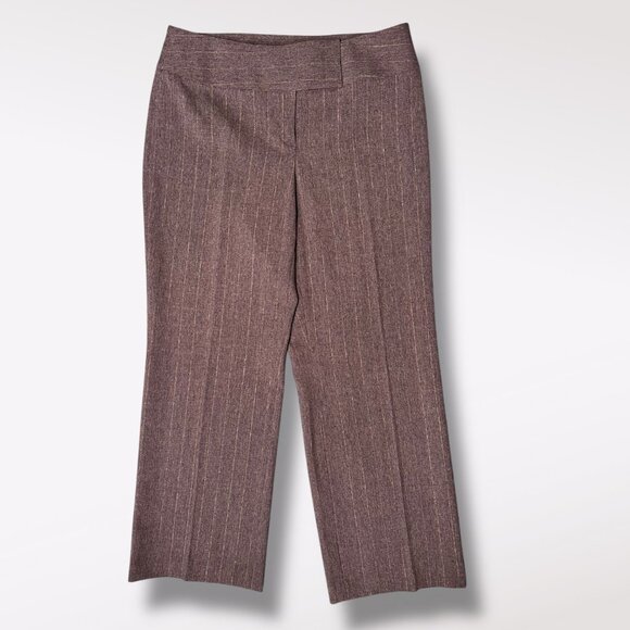 Style & Co Petite Brown Pinstripe Stretch Dress Pants Size 12 - Picture 1 of 10
